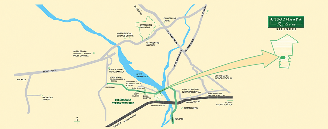 Utsodhaara Teesta Township — location & connectivity map